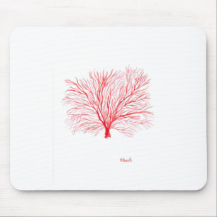 Red coral sealife mouse pad