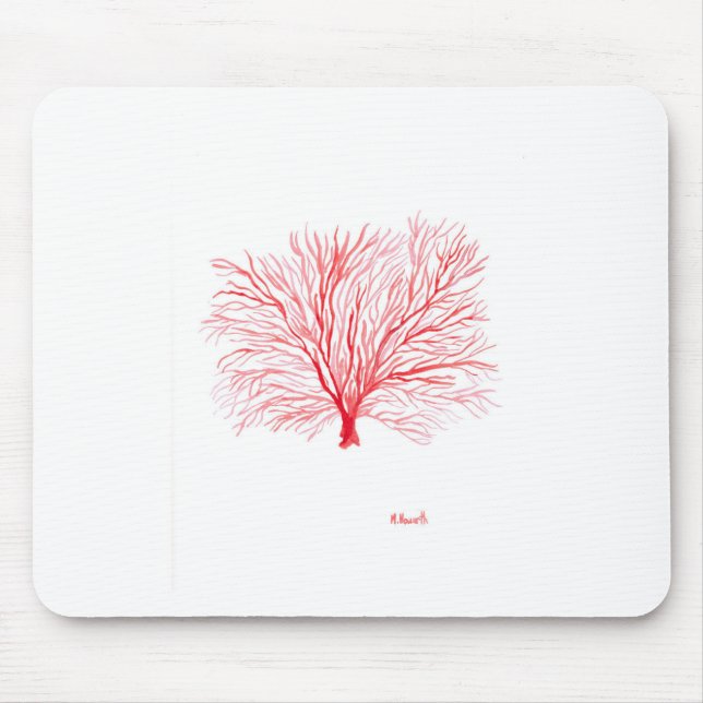 Red coral sealife mouse pad (Front)