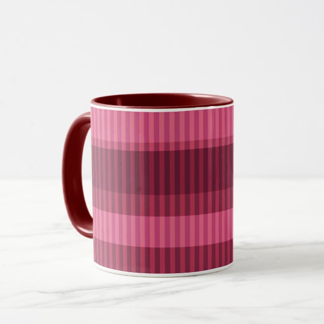  Red coral shades striped vertical pattern Mug (Front Left)