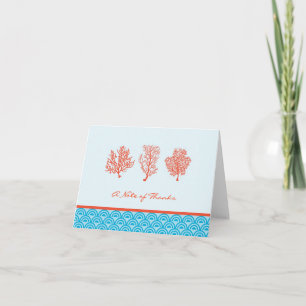 Red Coral Thank You or Note Card