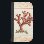 Red Coral with Conch Shell Border Samsung S4 Wallet Case<br><div class="desc">Get this modern piece of artwork today with cream coloured background. This piece of art contains a red, shaded coral that is very sharp and vivid with a decorative conch shell border. It's a contemporary art piece that will be perfect for any type of nautical theme you are trying to...</div>