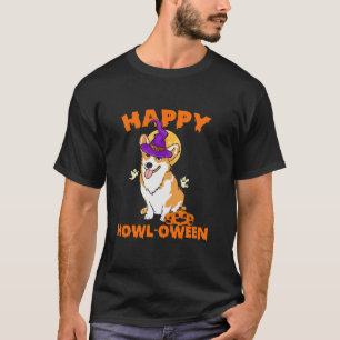 Red Corgi Witch Costume Dog Lover Happy Halloween T-Shirt