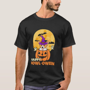 Red Corgi Witch Dog Lover Happy Halloween Costume T-Shirt