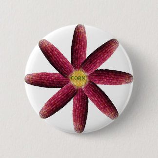 Red Corn Pattern 6 Cm Round Badge