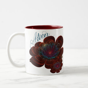 Red Corolla Flower Two-Tone Coffee Mug