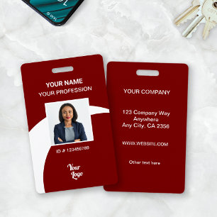 Red Corporate Employee Photo ID Security Badge
