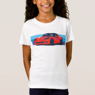 Red Corvette C6 with Blue Stripes T-Shirt