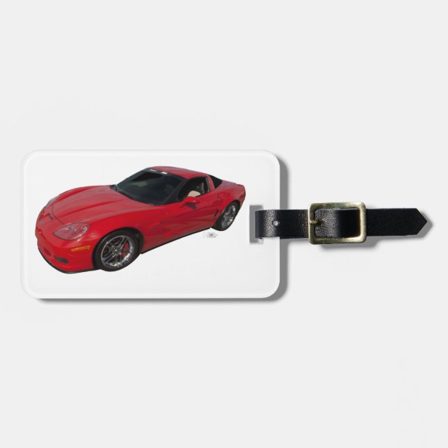Red Corvette Luggage Tag (Front Horizontal)