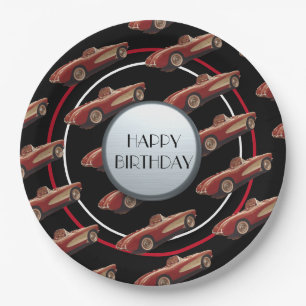 Red Corvette Paper Plate
