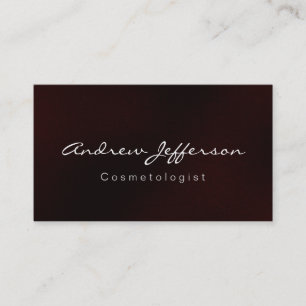 Red Cosmetologist Script Calligraphy Business Card