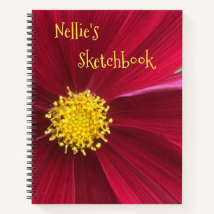 Red Cosmos Sketch Notebook