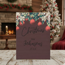 Red Cosy Classic Modern Christmas Card