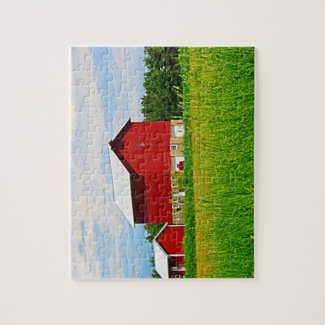 Red Country Barn and Pasture Jigsaw Puzzle (Vertical)