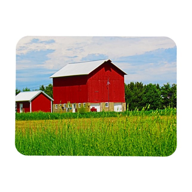 Red Country Barn and Pasture Magnet (Horizontal)