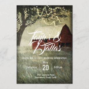 Red Country Barn   Country Morning Invitation