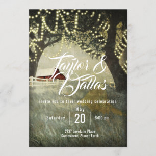 Red Country Barn Country Morning Invitation