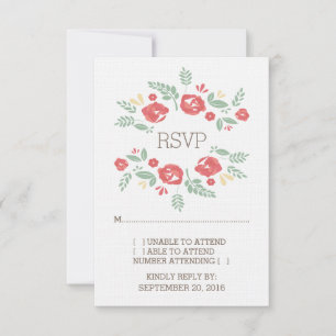 Red Country Floral RSVP Card