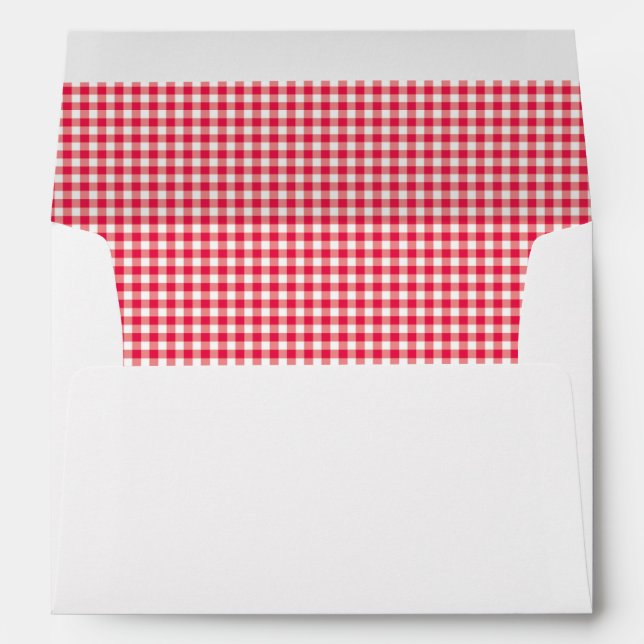 Red Country Gingham Check Pattern Envelopes (Back (Bottom))