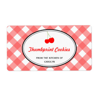 Red country gingham pattern sweet cherry food