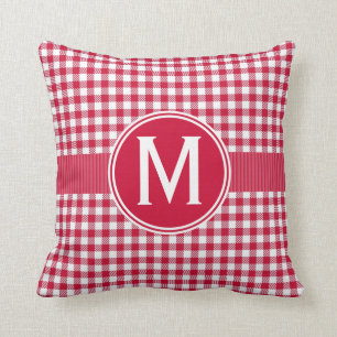Red Country Gingham Tablecloth Pattern Cushion
