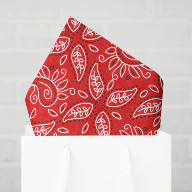 Red Country Paisley pattern tissue paper (Gift Bag)