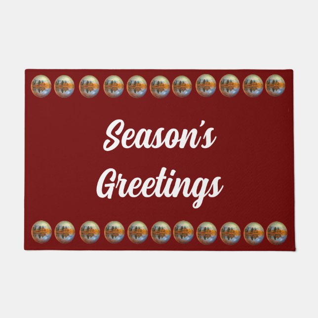 Red Country Season's Greetings Doormat (Front)