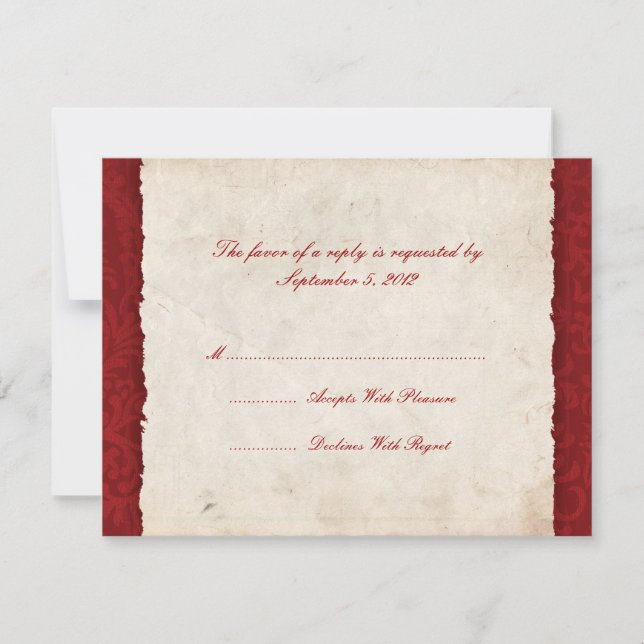 Red Country Wedding RSVP Card (Front)
