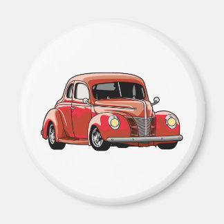 Red Coupe Hot Rod Magnet