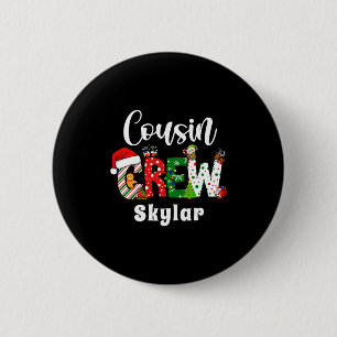 Red Cousin Crew Christmas Retro  6 Cm Round Badge