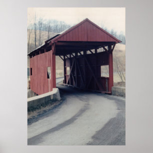 Red Covered Bridge Poster