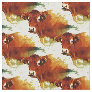 Red Cow Painting Fabric