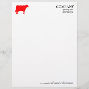 Red Cow - White Customised Letterhead