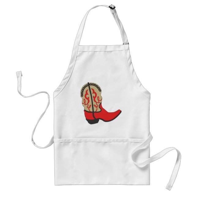 Red Cowboy Boot Standard Apron (Front)