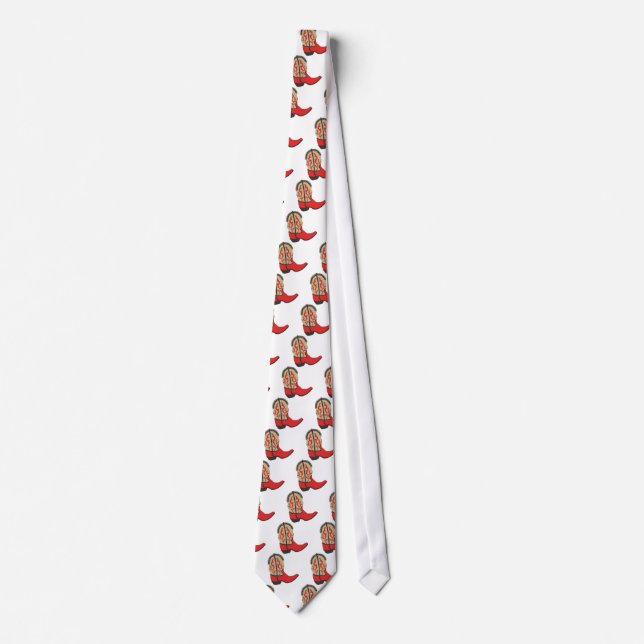 Red Cowboy Boot Tie (Front)