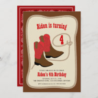 Red Cowboy Boots | Boys Western Birthday Party