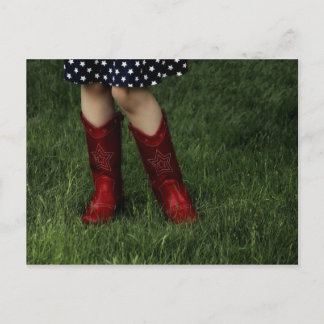 Red Cowboy Boots Postcard