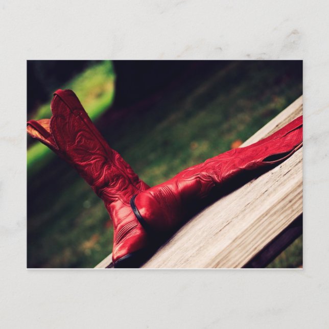 Red Cowboy Boots Postcard (Front)