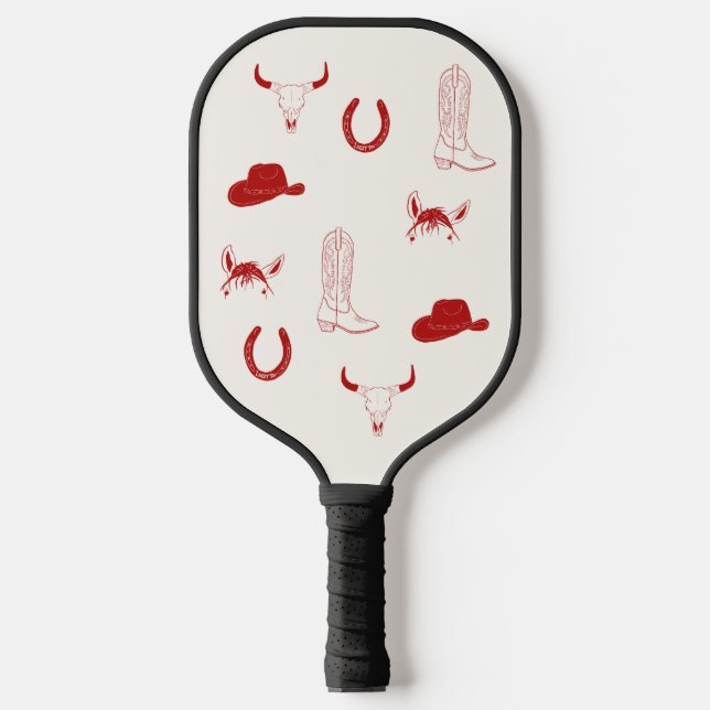 red cowgirl Austin, texas  Pickleball Paddle (Front)