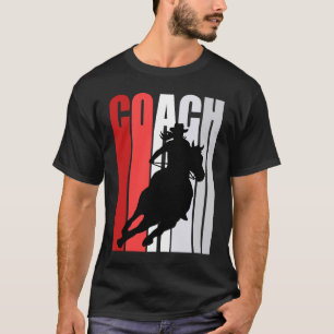 Red Cowgirl Coach Retro Barrel Racing Instructor H T-Shirt