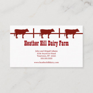 Red Cows Dairy Farm Country Ranch Farmer Business Card