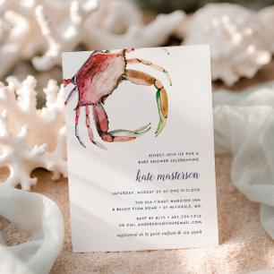 Red Crab Baby Shower Invitation