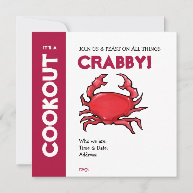 Red Crab Cookout Invitation (Front)