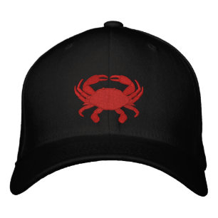 Red Crab Embroidered Cap