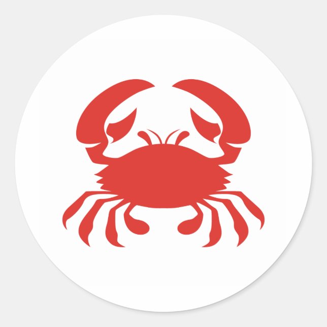 Red Crab Logo Classic Round Sticker (Front)