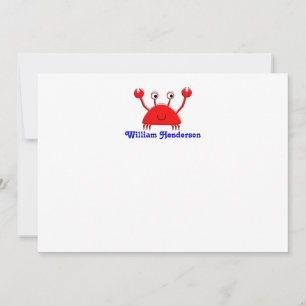 Red Crab Note Cards \ Thank You Cards