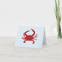 Red Crab Painting Stripe Nautical