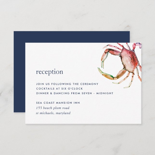 Red Crab Reception Enclosure Card (Front/Back)