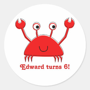 Red Crab Stickers   Cupcake Toppers