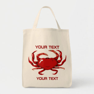 Red Crab Template Grocery Tote Bag