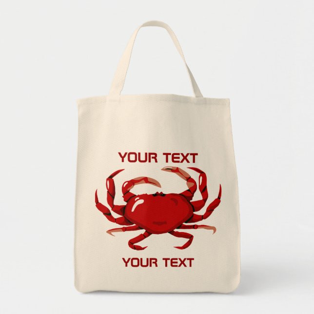 Red Crab Template  Grocery Tote Bag (Front)